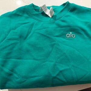 Alo green accolade pullover sweatshirt size: S